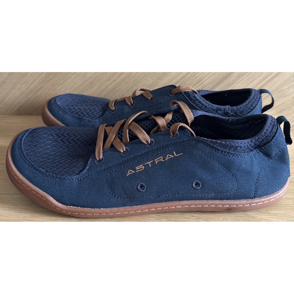 Astral Loyak Water Shoes Men's 9 Navy/Brown Minimalist Barefoot Travel Sneakers